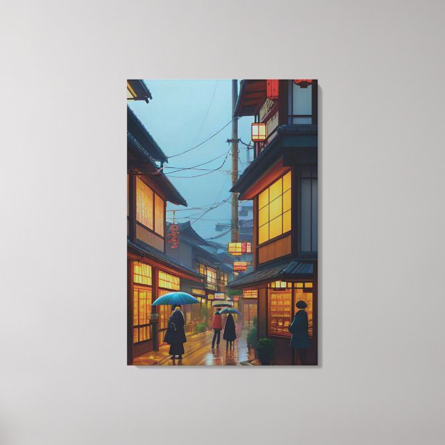 Toile Petite route japonaise pluvieuse  (Recto)