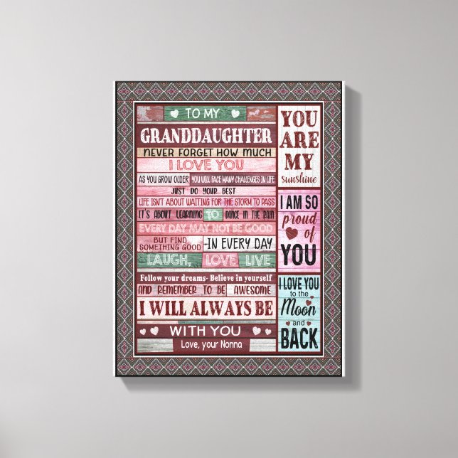 Toile Petites-filles amantes | Lettre à ma petite-fille (Recto)