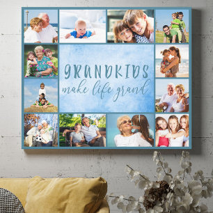 Toile Petits-enfants font la vie Grand Stylish Blue 12 P
