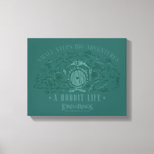 Toile Petits pas, grandes aventures - Une vie de Hobbit
