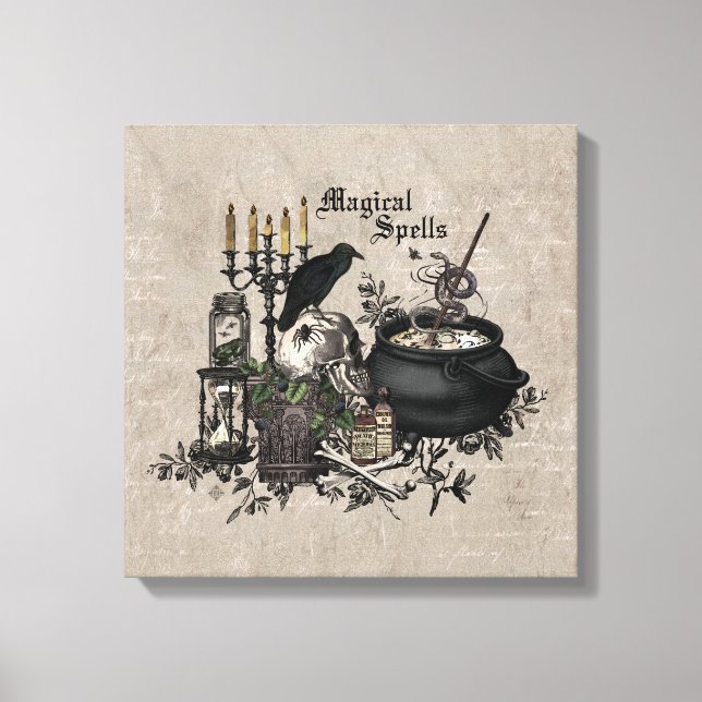 Toile PEU DE TÉMOINS vintages D'Halloween (Recto)