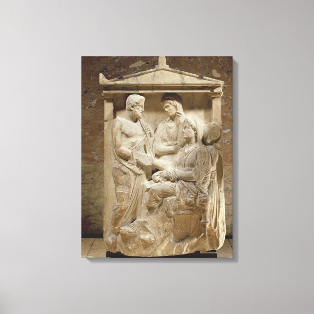 Toile Phainippos et pierre gravée de Mnesarete montrant  (Recto)