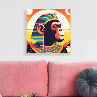 Toile Pharaoh Chimpanzee Tut 8