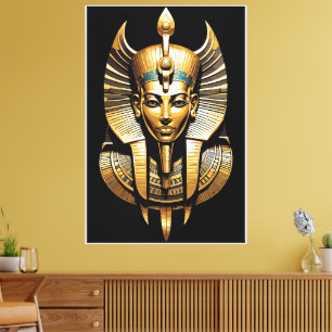 Toile Pharaon doré avec coiffure royale Art