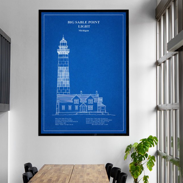 Toile Phare de Big Sable Point - Michigan - AD (Big Sable Point Lighthouse - Michigan – AD. Canvas Print)