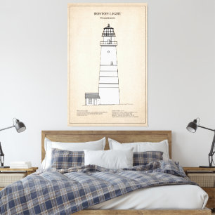 Toile Phare de Boston - Massachusetts - SBD