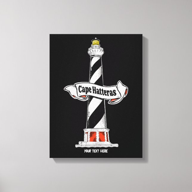 Toile Phare de Cape Hatteras noir et blanc (Recto)
