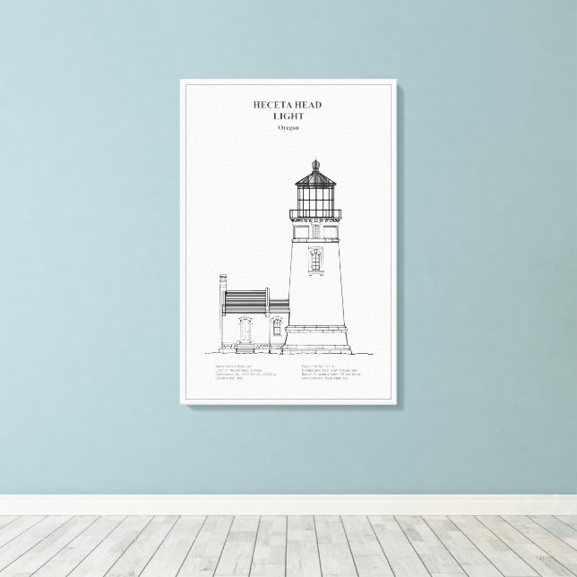 Toile Phare de Heceta Head - Oregon - BD (Insitu (Plancher de Bois))
