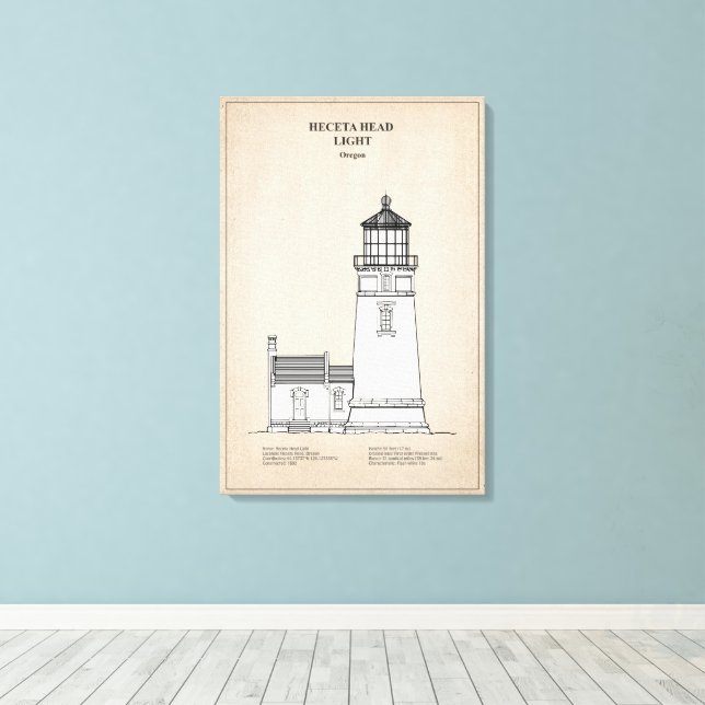 Toile Phare de Heceta Head - Oregon - SBD (Insitu (Plancher de Bois))
