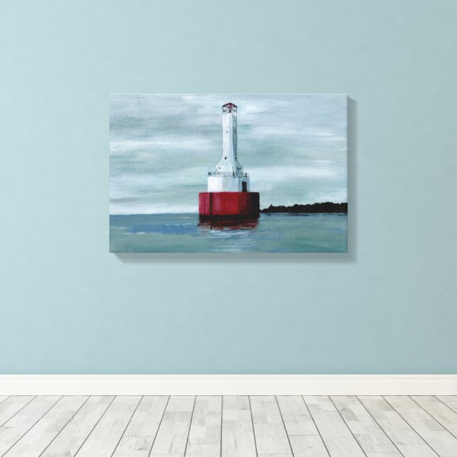 Toile Phare de la voie navigable Keweenaw Upper Michigan (Insitu (Plancher de Bois))