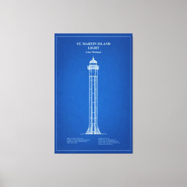 Toile Phare de l'île St Martin - Michigan - AD (Recto)