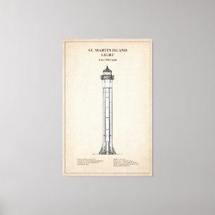 Toile Phare de l'île St Martin - Michigan - SBD