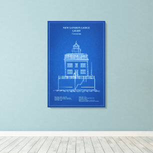 Toile Phare de New London Ledge - Connecticut – AD