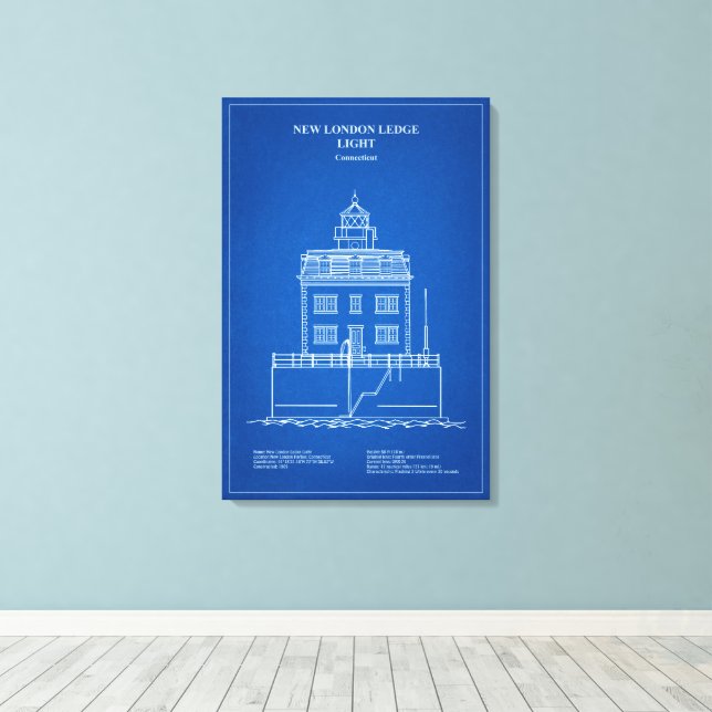 Toile Phare de New London Ledge - Connecticut – AD (Insitu (Plancher de Bois))