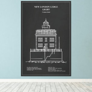Toile Phare de New London Ledge - Connecticut – PD
