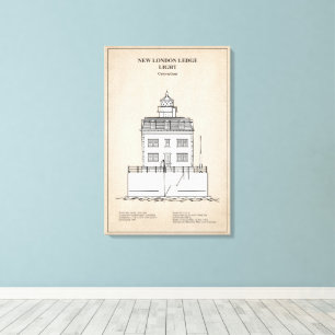 Toile Phare de New London Ledge - Connecticut - SBD