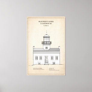 Toile Phare de Old Point Loma - Californie - SBD