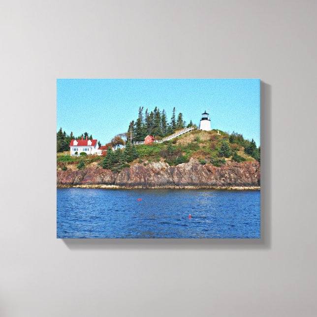 Toile Phare de Owens Head, Maine Canvas Imprimer (Recto)