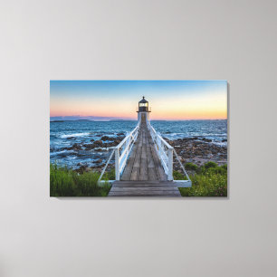 Toile Phare de point de Marshall au coucher du soleil