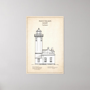 Toile Phare de Point Wilson - Washington - SBD