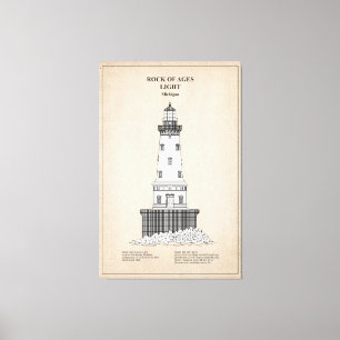 Toile Phare de Rock of Ages - Michigan - SBD