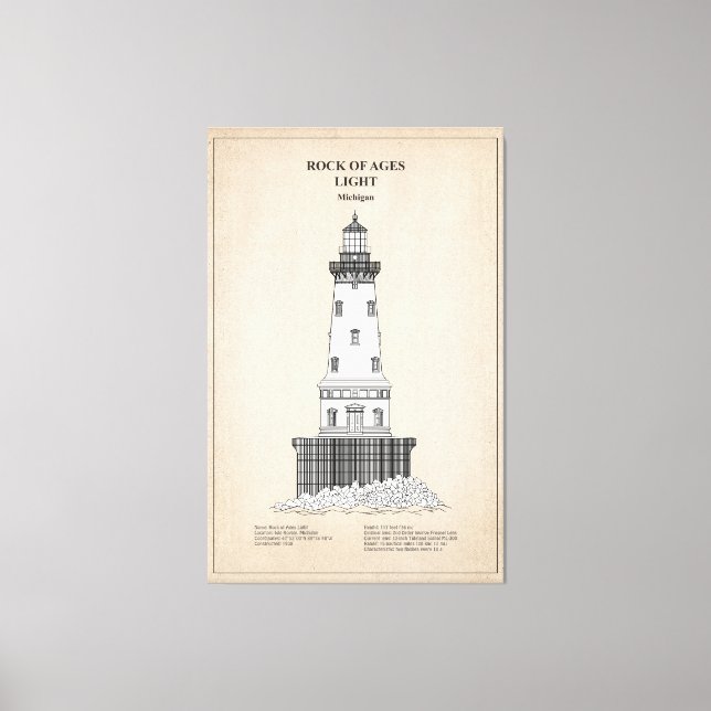 Toile Phare de Rock of Ages - Michigan - SBD (Recto)