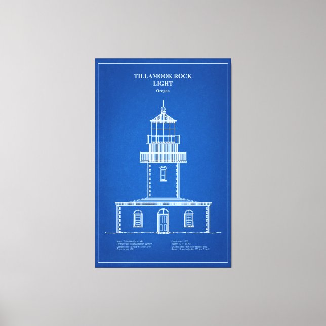 Toile Phare de Tillamook Rock - Oregon - AD (Recto)