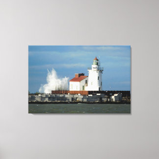 Toile Phare de Wave Splash (Sepia)