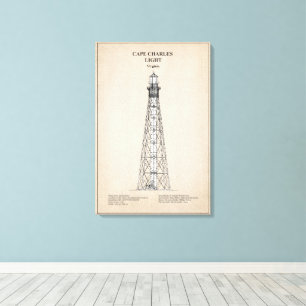 Toile Phare du cap Charles - Virginie - SBD