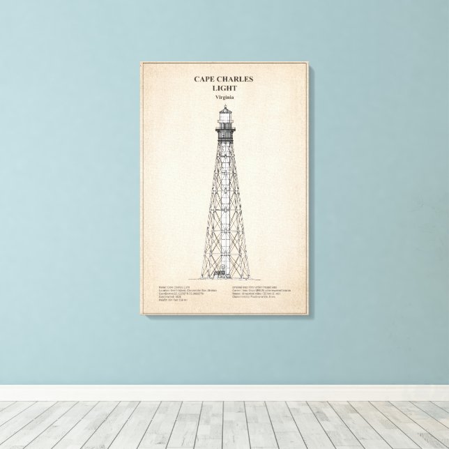 Toile Phare du cap Charles - Virginie - SBD (Insitu (Plancher de Bois))