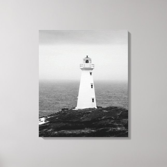 Toile Phare minimaliste noir blanc (Recto)