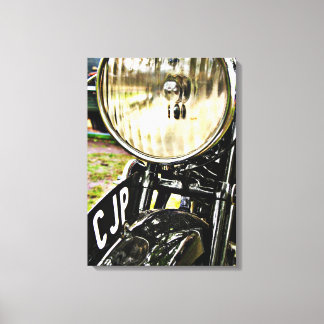 Toile Phare vintage de moto et plaque minéralogique