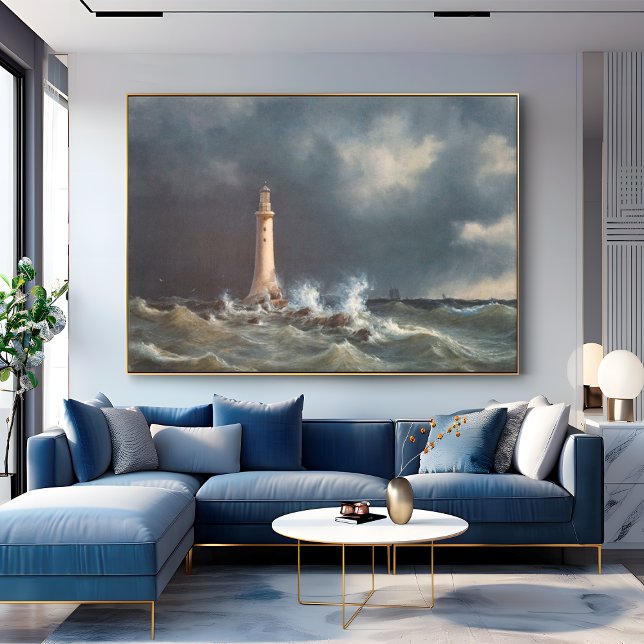 Toile Phare vintage Stormy Dramatique Côtier (Vintage Stormy LightHouse Dramatic Coastal)