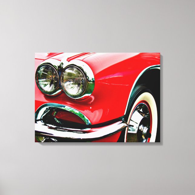 Toile Phares de Corvette Rouge (Recto)