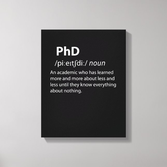 Toile PhD Drôle Dictionnaire Définition (Recto)