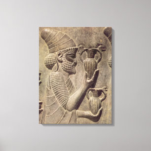Toile Phénicien portant deux offrant, soulagement de