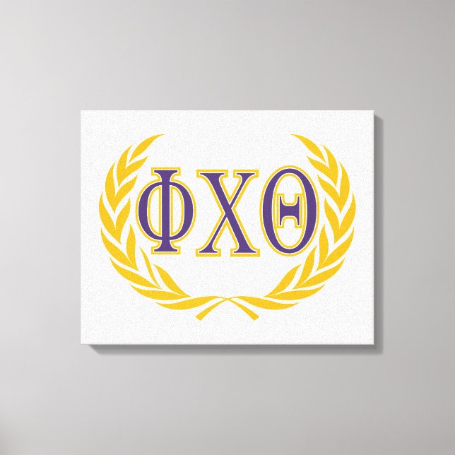 Toile Phi Chi Theta | Grecques avec Couronne (Recto)