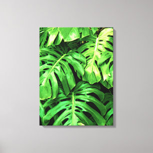 Toile Philodendron en feuille de Feuille tropicale, vert