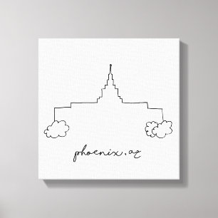Toile phoenix arizona temple simple dessin moderne