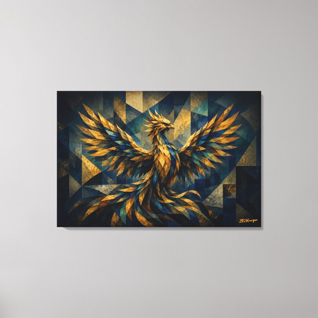 Toile Phoenix Ascendant | Édition Limitée Renaissance Cu (Recto)