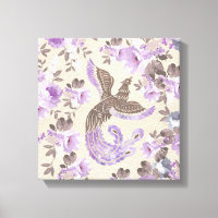 Phoenix Bird avec fleurs d'aquarelle