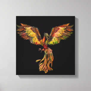 Toile Phoenix Rising - sur noir