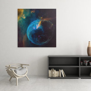 Toile Photo céleste Turquoise et la bulle Aqua Nebula