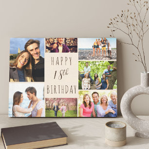 Toile Photo Collage 7 Photo Beige Brown 18e anniversaire