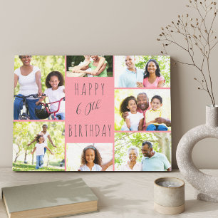 Toile Photo Collage 7 Photo Coral rose 60e anniversaire
