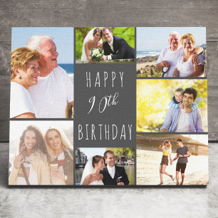 Toile Photo Collage 7 Photo Grey Blanc 90e anniversaire