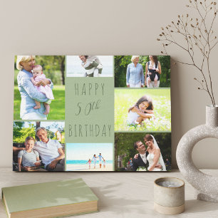 Toile Photo Collage 7 Photo Sage Green 50e anniversaire
