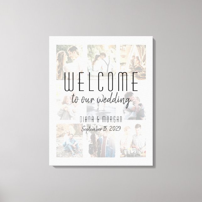 Toile Photo Collage Mariage Canvas de bienvenue (Recto)