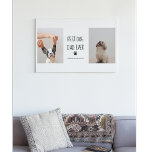 Toile Photo Collage moderne Meilleur Papa Chien Jamais<br><div class="desc">"Voici le "Meilleur Papa Chien Jamais" ! Cette photo de collage moderne capture le lien déchirant entre un père aimant et son compagnon furieux. De longues promenades dans le parc à des nuits douillettes sur le canapé, ce duo dynamique est inséparable. Par épais et fins, ils ont le dos de...</div>