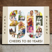 Photo Collage Numéro 80 Neutre 80e anniversaire